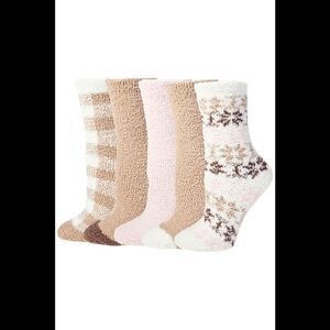 Comfort Code Women's 5-Pack Cozy Socks Ivory